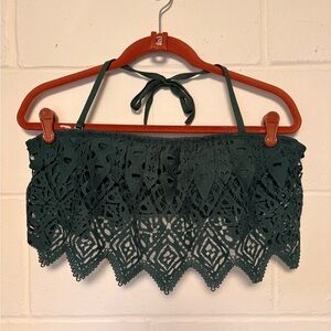 Elegant Green Lace Swim Top